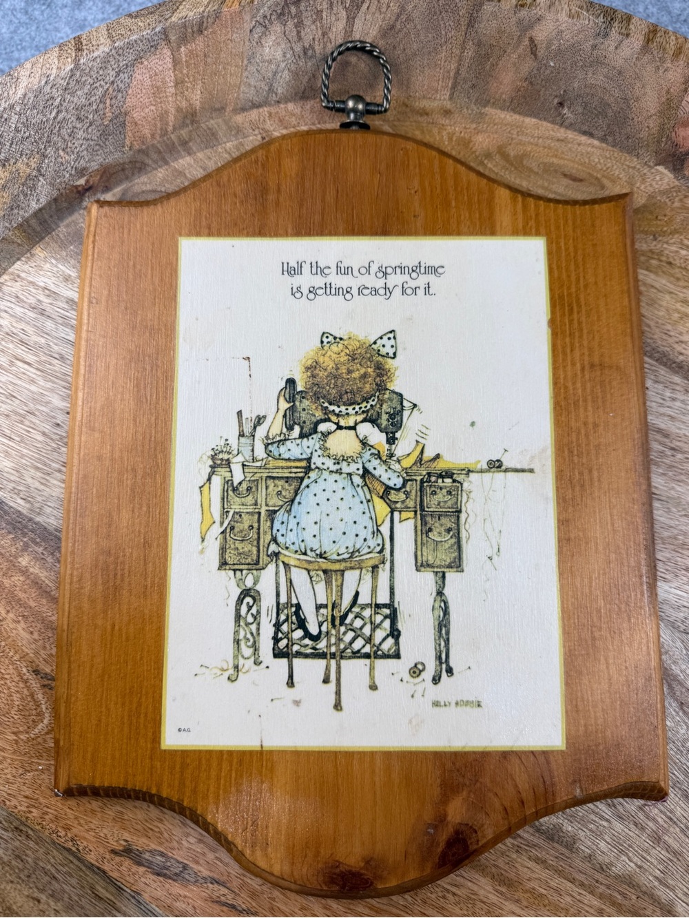 Holly Hobbie Vintage Sewing Plaque — A Little Grandma’s Craft Room Energy